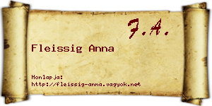 Fleissig Anna névjegykártya